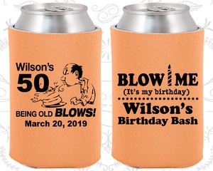 custom 50th birthday koozies