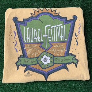 Vintage T-Shirt Size Large Laurel Festival PA 1995 Yellow Graphic Tee | eBay