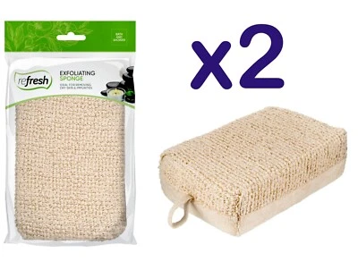 2pc Exfoliating Body Sponge Bath Shower Scrubber Brush Wash Pad Dry Skin Remover