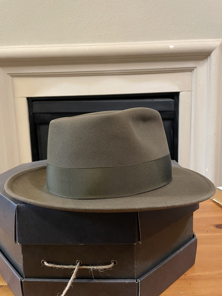 1940s Vintage Stetson The Sovereign Sage Green Fedora Hat
