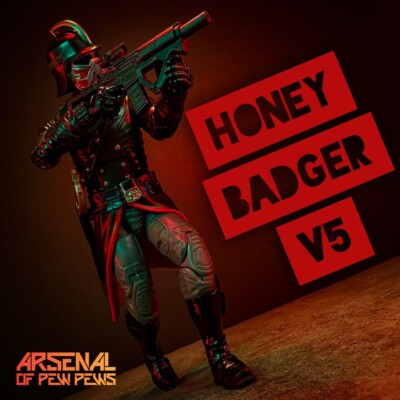 Honey Badger V5 [Black] 1:12 Scale 3D Printed Action Figure Accessory