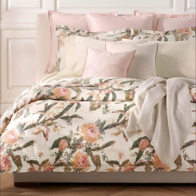 $355 New Ralph Lauren Olivia Josefina Duvet Cover Cream Green
