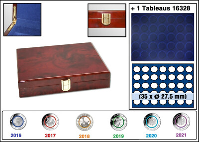 Look Root Wood Coin Case for 35x 5 EURO Blue Planet & Climate Zones 2016-21