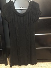 Black Short Sleeve Sweater Dress / Medium / Little Black Dress / Love By Design