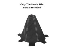 For 2002- 2006 Acura Rsx Real Suede Manual Shift Boot Cover In White Stitch