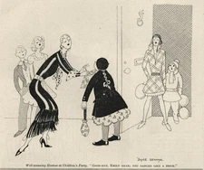 VINTAGE Punch Cartoon - 1931 - Illustration by JOYCE DENNYS - Children's Party