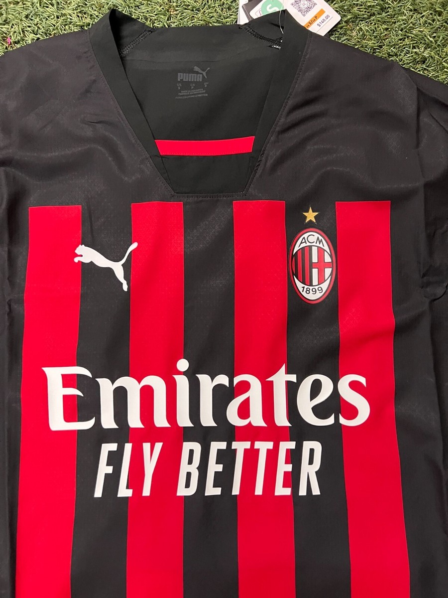 PUMA AC Milan Men's Home Authentic Jersey 22/23 - Black/Red PUMA AC Milan Men's Home Authentic Jersey 22/23 - Black/Red
