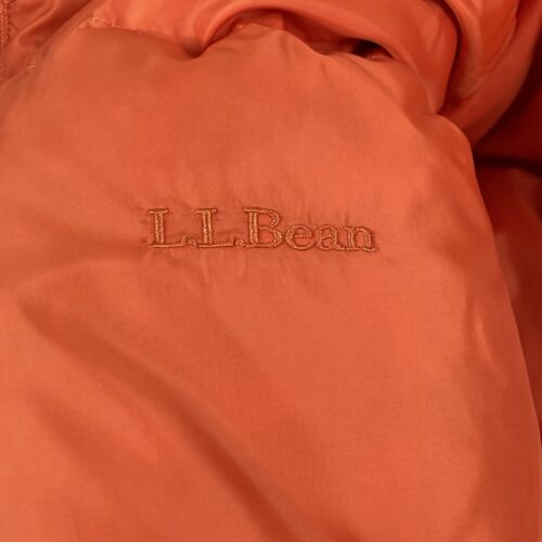 LL Bean Jacket Mens LT Orange Blue Reversible Coat Goose Down Filled Puffer NICE - Picture 13 of 15
