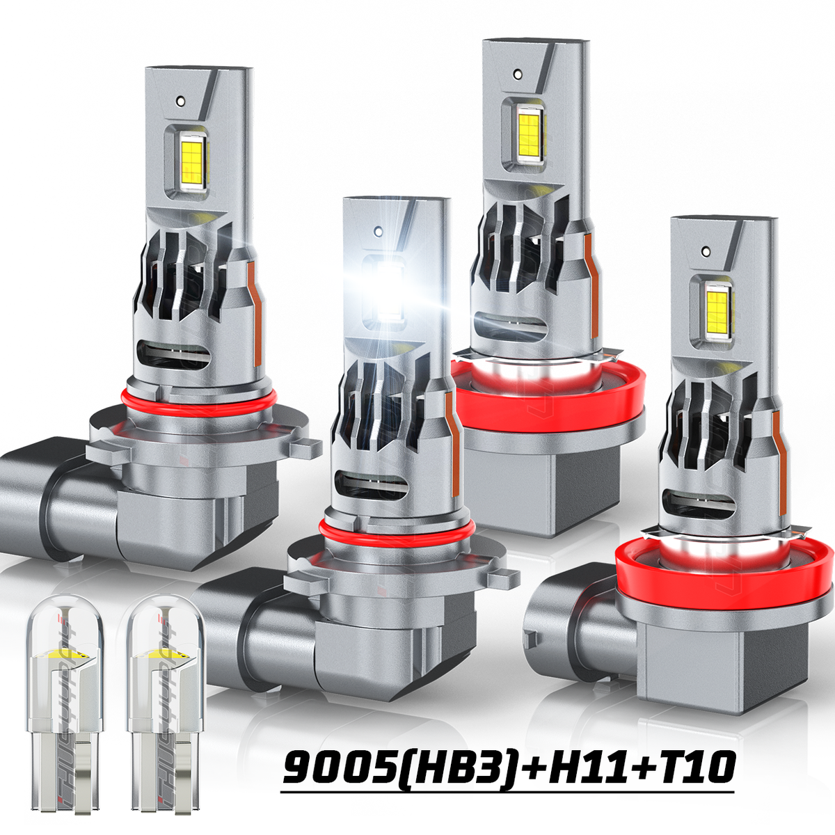 9005 H11 LED Headlight KIT Combo Bulbs 10000K High&Low Beam Super Bright White - Foto 8