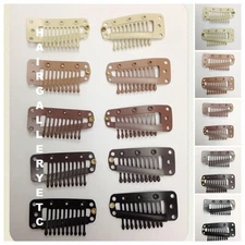 QUALITY LARGE  HAIR EXTENSION CLIPS SNAP WIG CLIPS FOR TOUPEES HAIR PIECES 38mm 