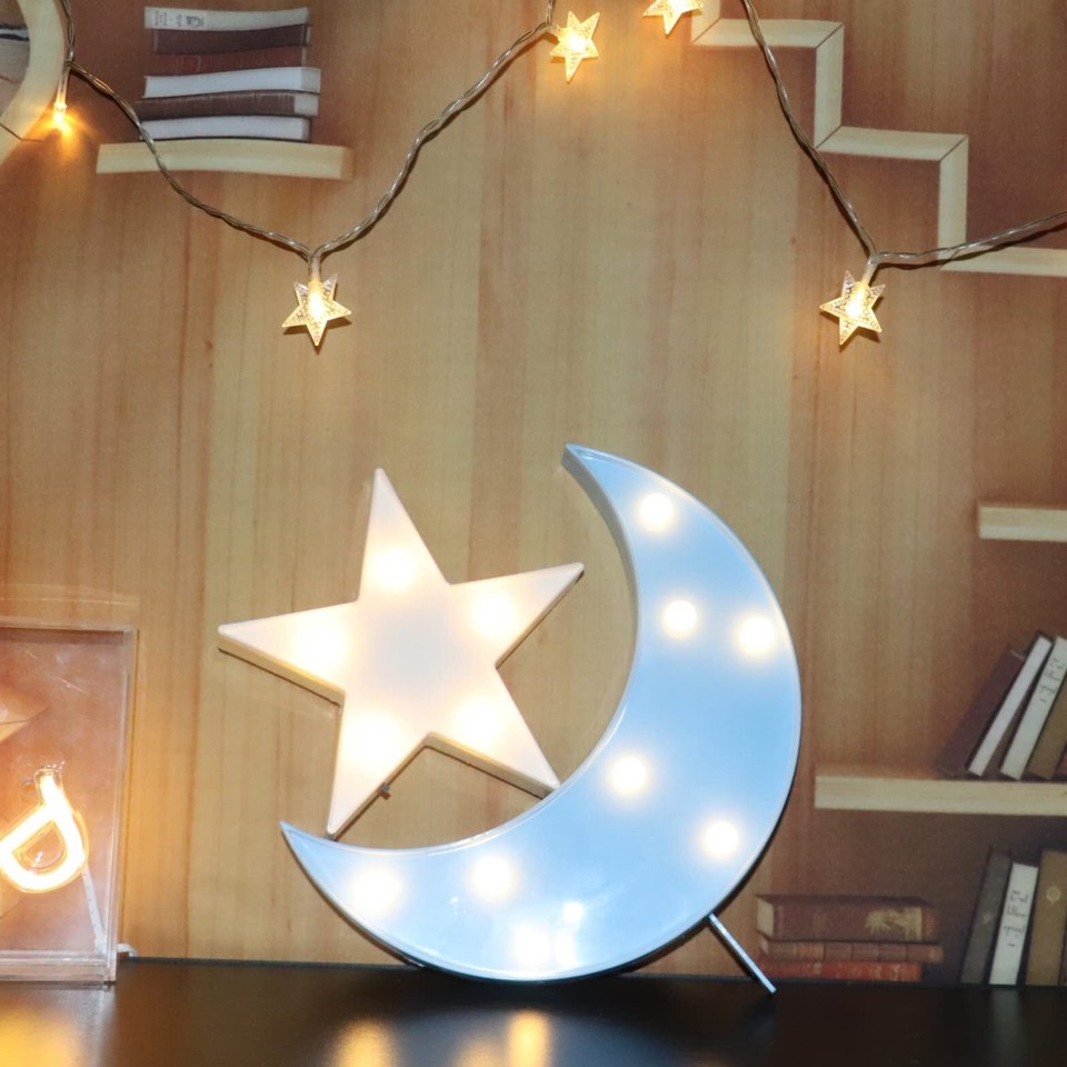 QiaoFei Decorative Moonstar Night Light,Cute LED Nursery Night Lamp