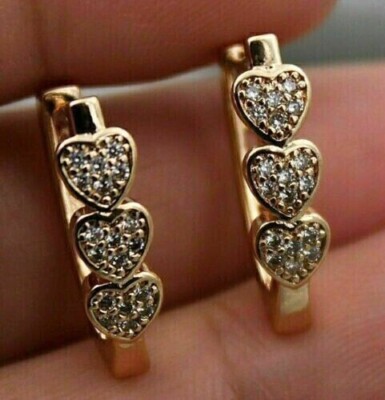 1.20 Ct Round Lab-Created Diamond Women's Halo Stud Earring 14K Rose Gold Plated