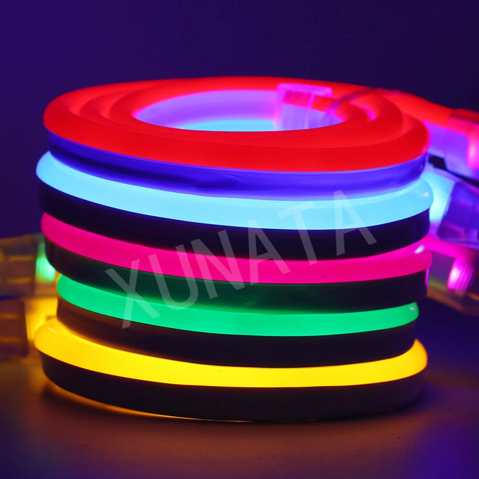 RGB led neon strip 12V Flex 2835 5050 SMD 120LEDs/m Tape Light Rope Clips 1-100m - Image 2 of 4