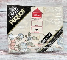 VTG Springs Mills FLORAL Percale Double Fitted Sheet No-Iron Pequot Sealed