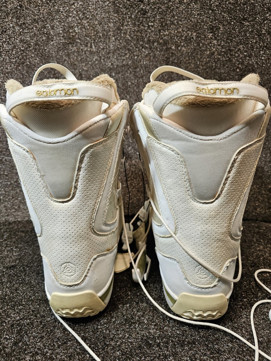 SALOMON Kiana White Womens Snowboard Boots Size 7.5 Zone