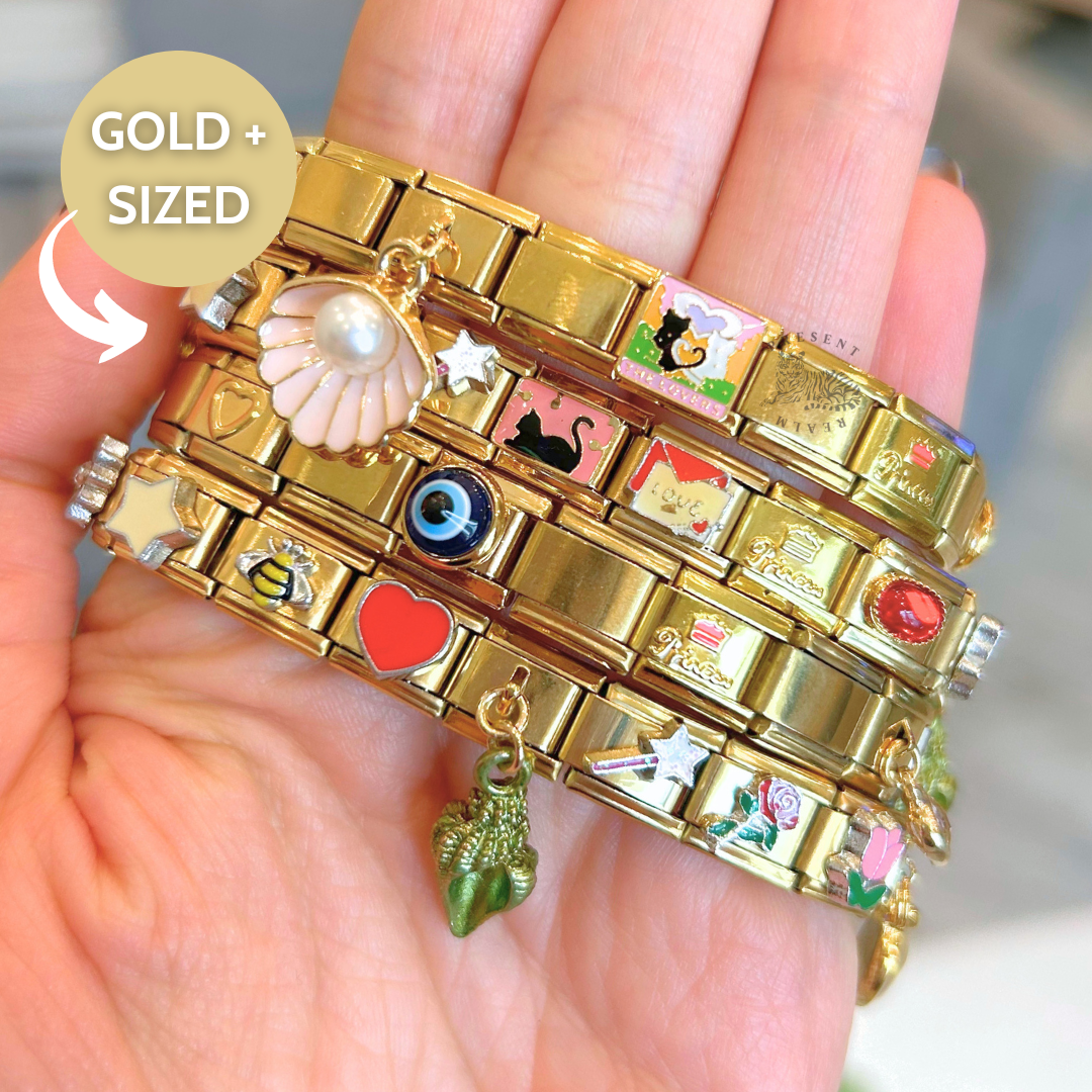 VTG. Italian Charm Link Bracelet Watch 12 Charms Stainless Steel KOKOPELLI NEW Italian Charm With Connector Apple Watch Band, Italian Charm  main image 2