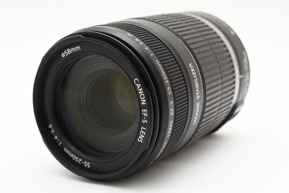 NEAR MINT] Canon EF-S 55-250mm f/4-5.6 IS Telephoto Zoom Lens From