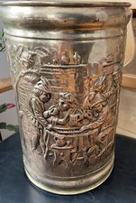 Vintage Mid Century Peerage Co. Brass Hammered Umbrella Stand