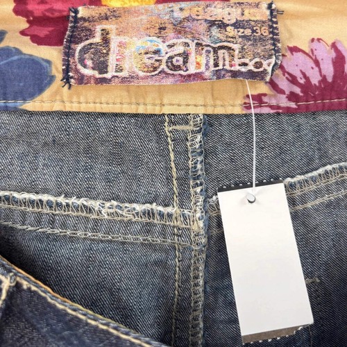Desigual Floral Mini Skirt - 29W UK 10 Blue Cotton - Picture 5 of 8