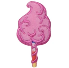 Cotton Candy Applique Patch - Carnival Fair Dessert Food Embroidered Badge 2"