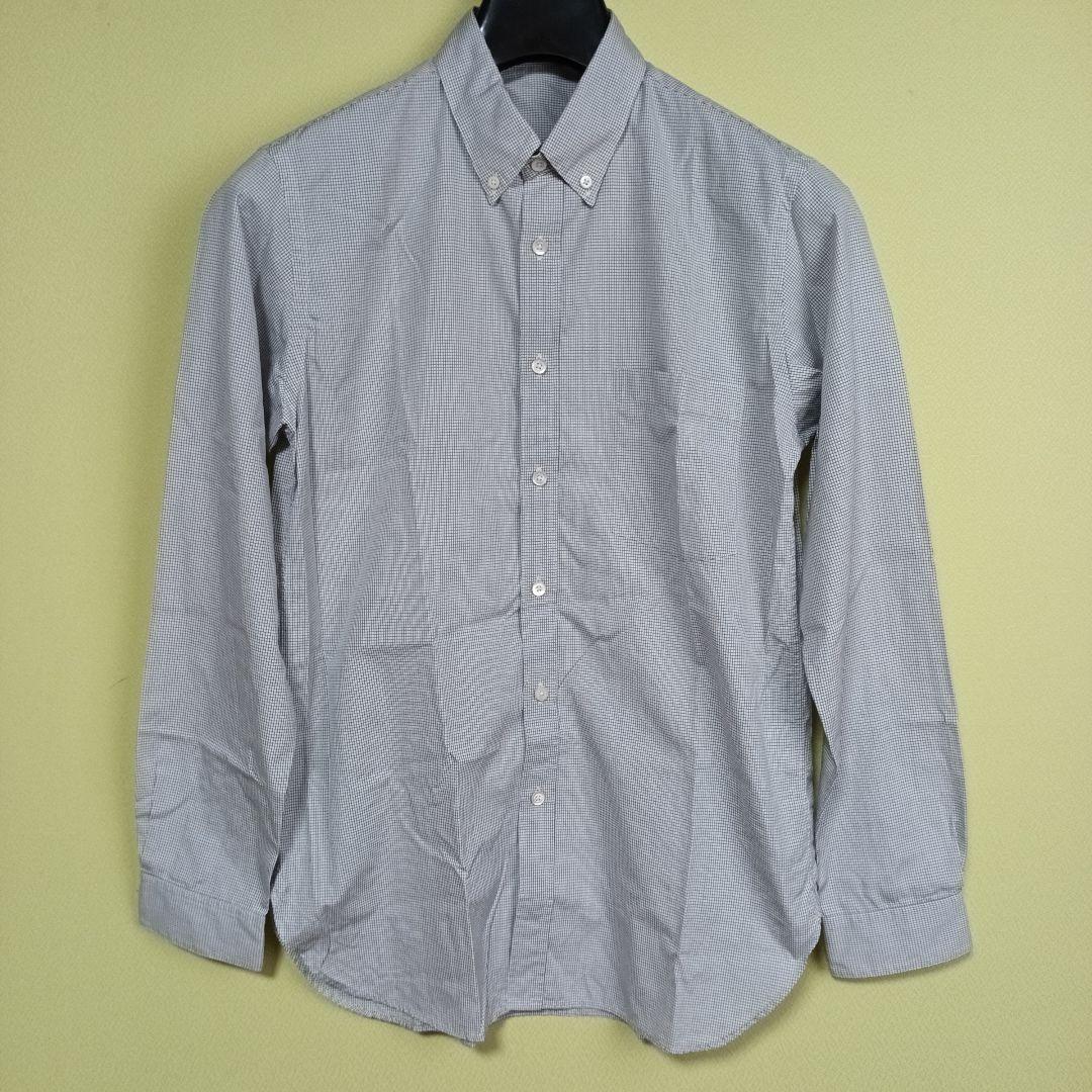 MARGARET HOWELL Cotton Shirt Graph Check L Gray x Black 579 MARGARET HOWELL Cotton Shirt Graph Check L Gray x Black 579