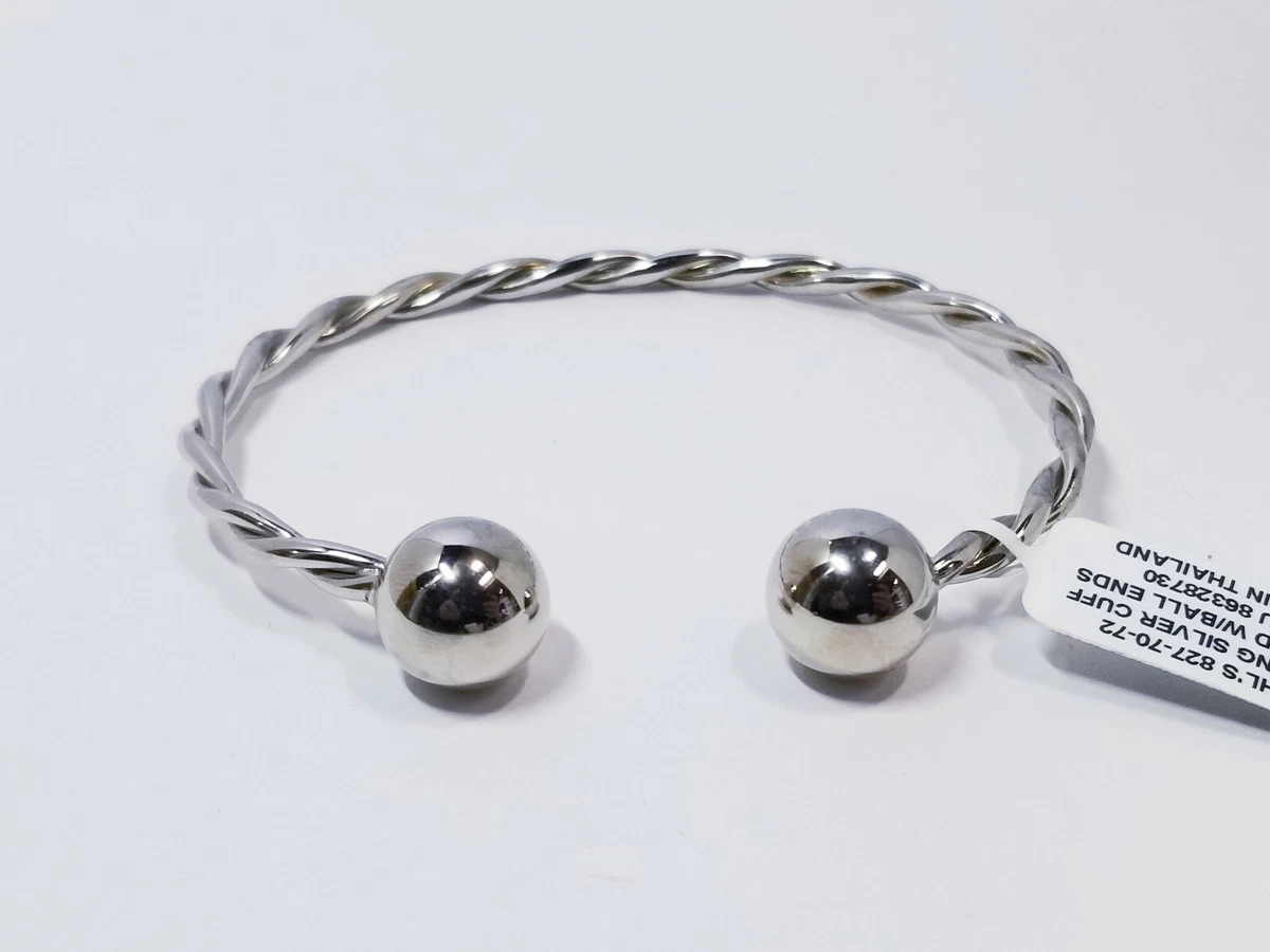 Kohl s Sterling Silver Twisted Cuff Bangle Bracelet eBay