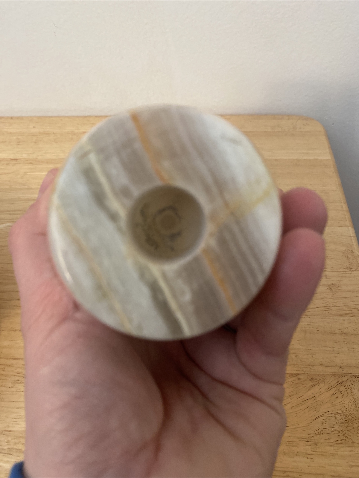 Marble  Onyx Stone Candle Holder Natural Vintage 