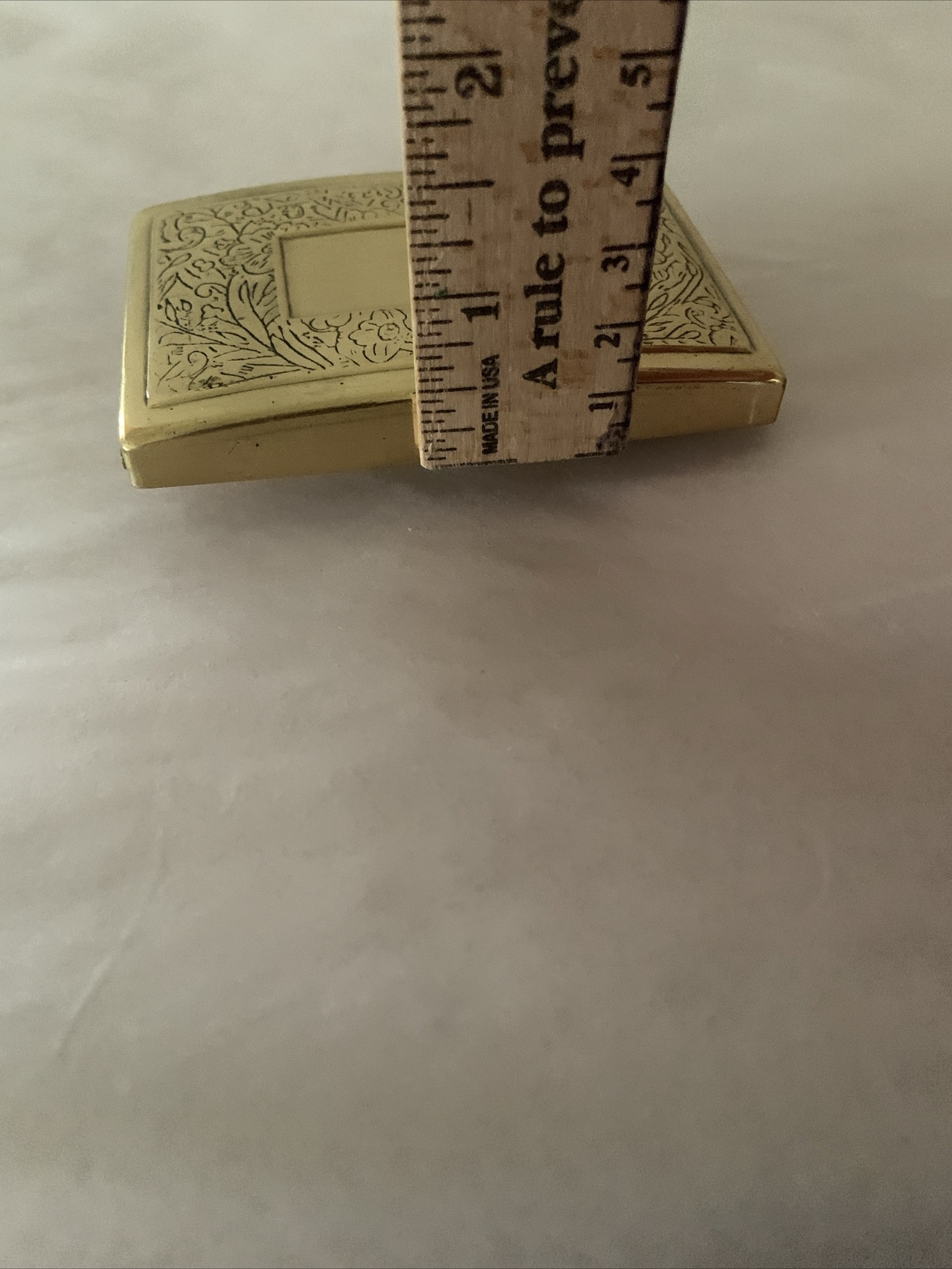 Brass Embossed Belt Buckle with Hidden Chamber Compartment Card Holder