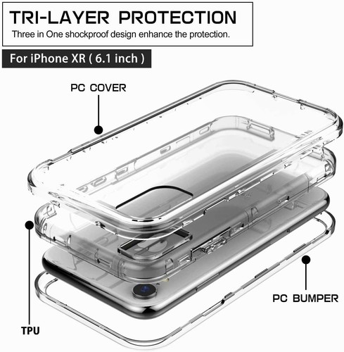 iPhone XR 2018 6,1" Stoßfester 3-lagiger Schutz in Marmor & klaren Farben - Bild 15 von 17