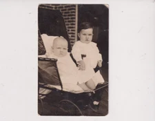 Postcard RPPC Real Photo Two Young Children Posing AZO ca 1918-1930