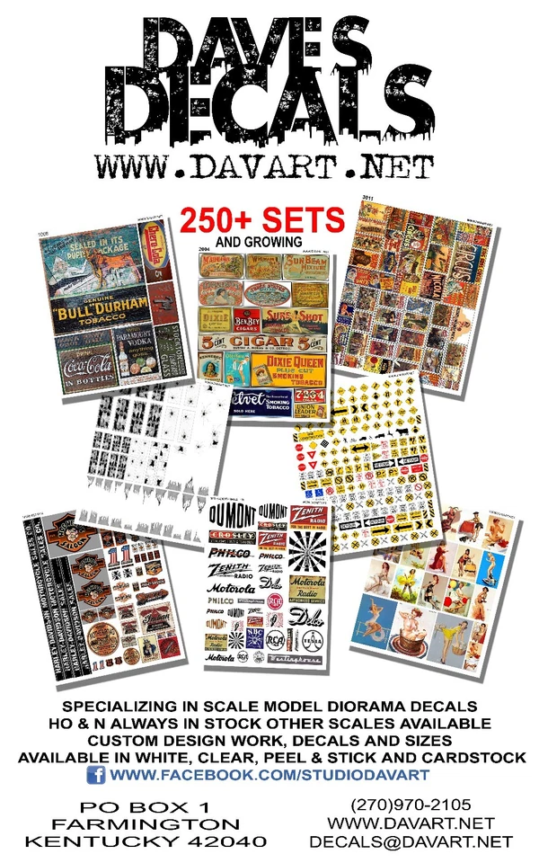 3000 DAVE'S DECALS CIRCUS SET 1 - WATERSLIDE DECALS GREEN GRID 1/2" SIZE - Image 4 of 4