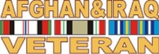 US Armed Forces Afghan and Iraq Veteran Decal - 6.00" Wide x 2.04" Tall Decal