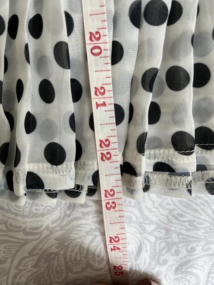 american apparel, skirt, white, polka dot, pleated - Image 2 of 4