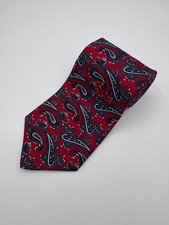 Vintage 80s 90s Red Paisley Silk Tie Bert Pulitzer Made in USA Retro Classic