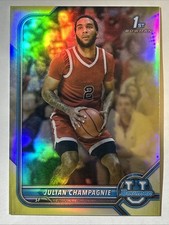 2022 Bowman Chrome University, Julian Champagnie Yellow Refractor #ed 39/75, #55