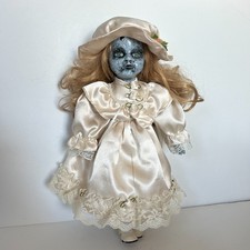 OOAK Creepy Horror Doll Spooky Decor Halloween Zombie Hand Painted 15" Tall