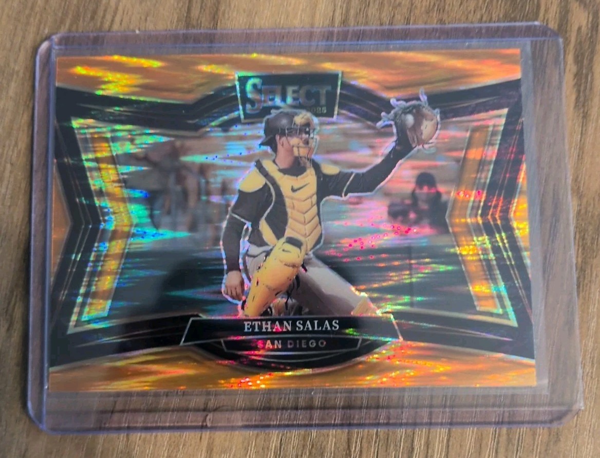 2025 Panini Select - Diamond Level Ethan Salas #280 Orange Flash Prizm (RC)
