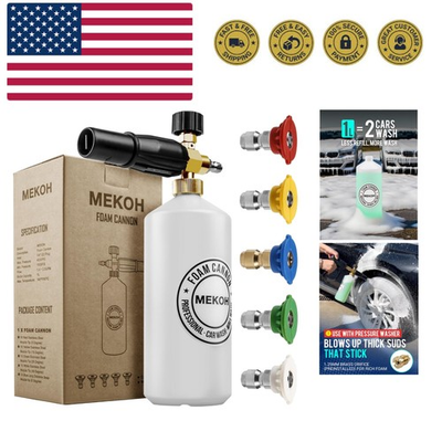 #ad Foam Cannon for Pressure Washer 4000psi Car Wash Foam Gun 1 Liter Foam Spra... $21.99