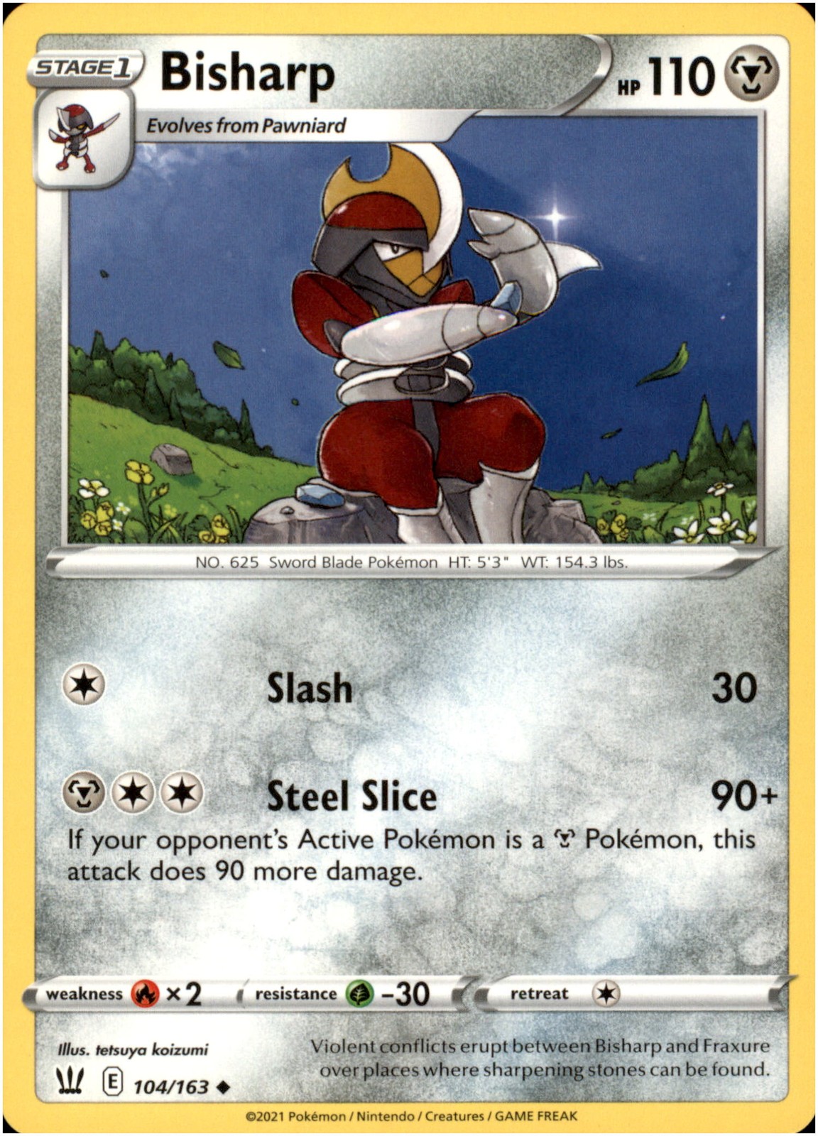 Bisharp 104/163 Uncommon - Pokemon SWSH05: Battle Styles LP-NM