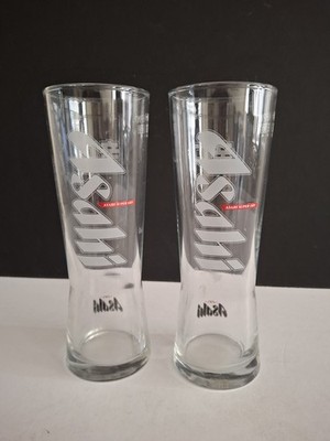Halbes Pint Asahi Gläser x 2 super trockenes japanisches Bierglas 17,5 x 6 cm