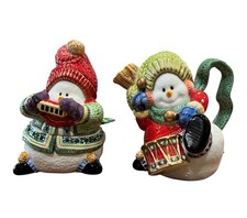 Fitz & Floyd Classics Retired Christmas Snowman Sugar & Creamer Set Vintage