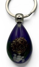 Handmade Purple Resin Ocean Keychain Real Seashell Beach Gift Unique