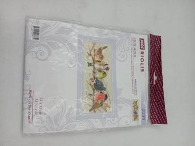RIOLIS Cross Stitch Kit Birds On The Branch 2250 Wool Acrylic 35x15cm Needlework
