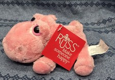 RUSS BERRIE JOVITA PLUSH PINK HIPPOPOTAMUS HIPPO 6" Big Pink Eyes New W Tags