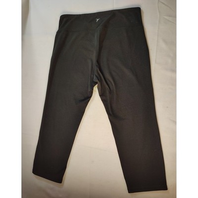 Old Navy Active Go Dry Black Compression Cropped Leggings Womens Large Yoga Crop