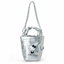 Sanrio Hello Kitty 2 WAY Tote Bag with Charm Silver Japan NEW Sanrio Characters