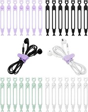 Silicone Cable Ties Reusable, 28 Pcs Cable Cord Organizer Straps for Charging Wi
