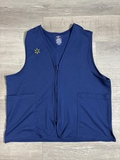 Walmart Vest Mens XL Blue Mesh Full Zip Happy To Help Associate Workwear