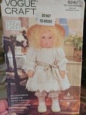 Vogue Craft 8240 Victorian Doll Sewing Pattern Linda Carr 18” Dress Bloomers 