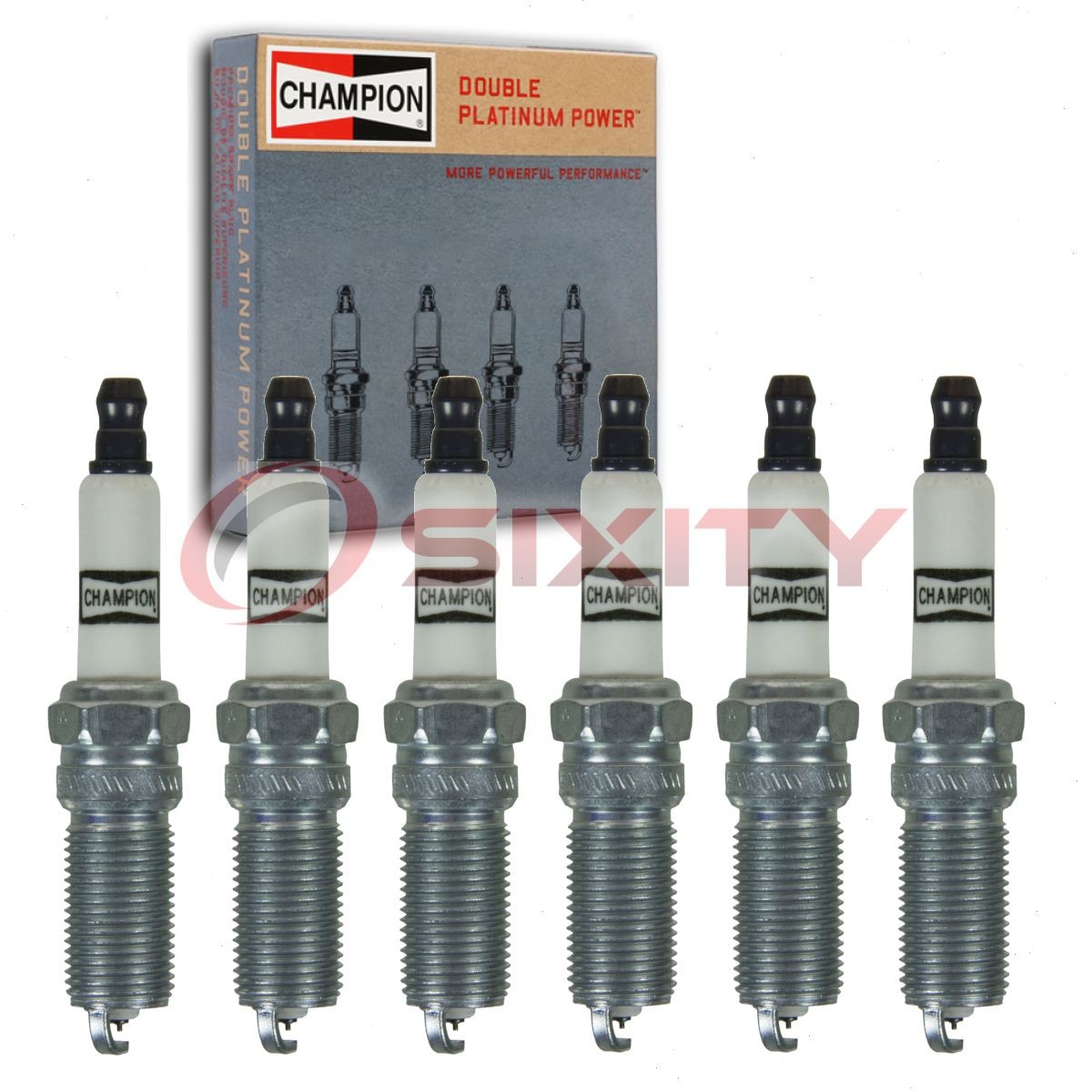 6 pc Champion Double Platinum Spark Plugs for 2015-2020 Ford Expedition 3.5L lu